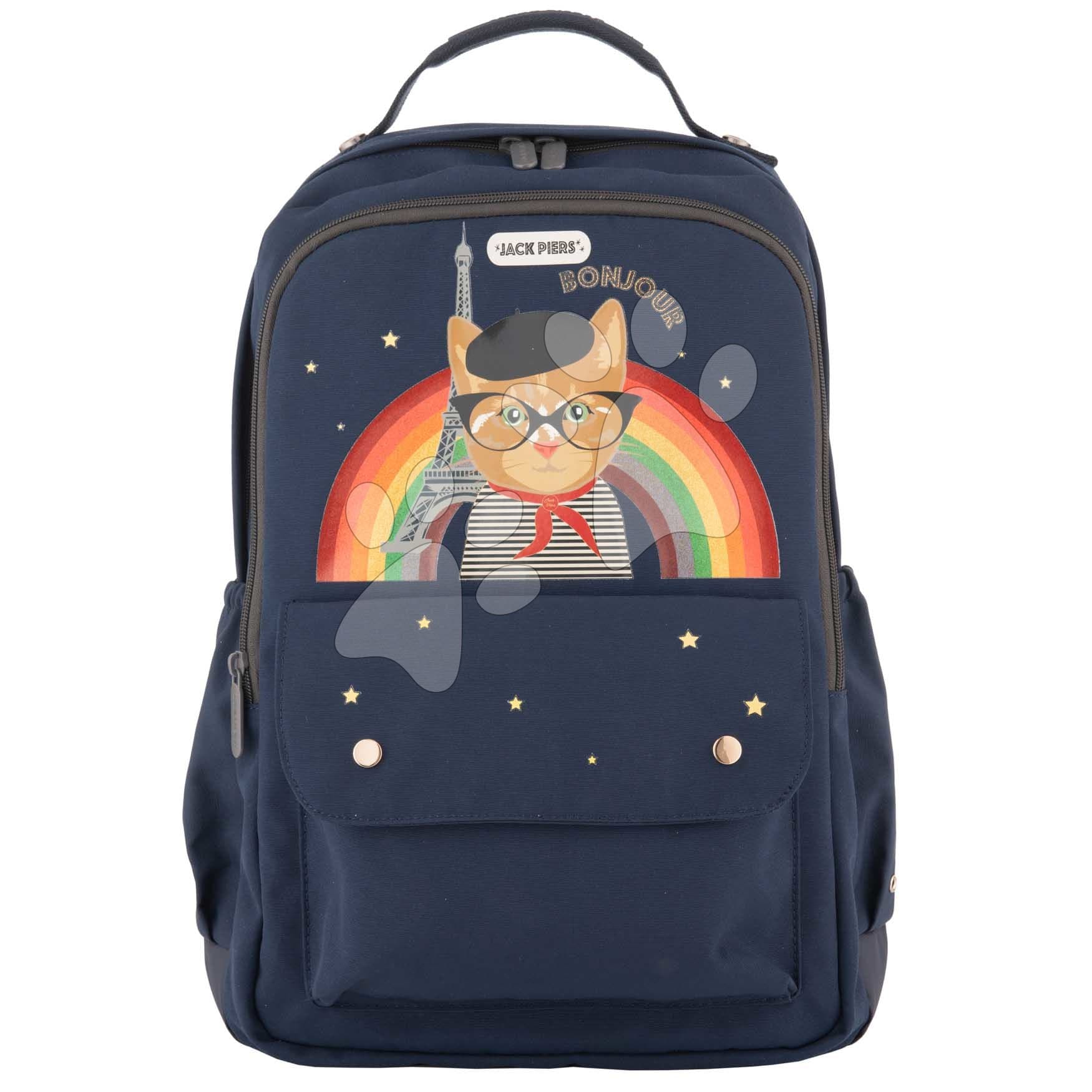 Školská taška batoh Backpack New York Paris Cat Jack Piers ergonomická luxusné prevedenie od 6 rokov 36*13*29 cm