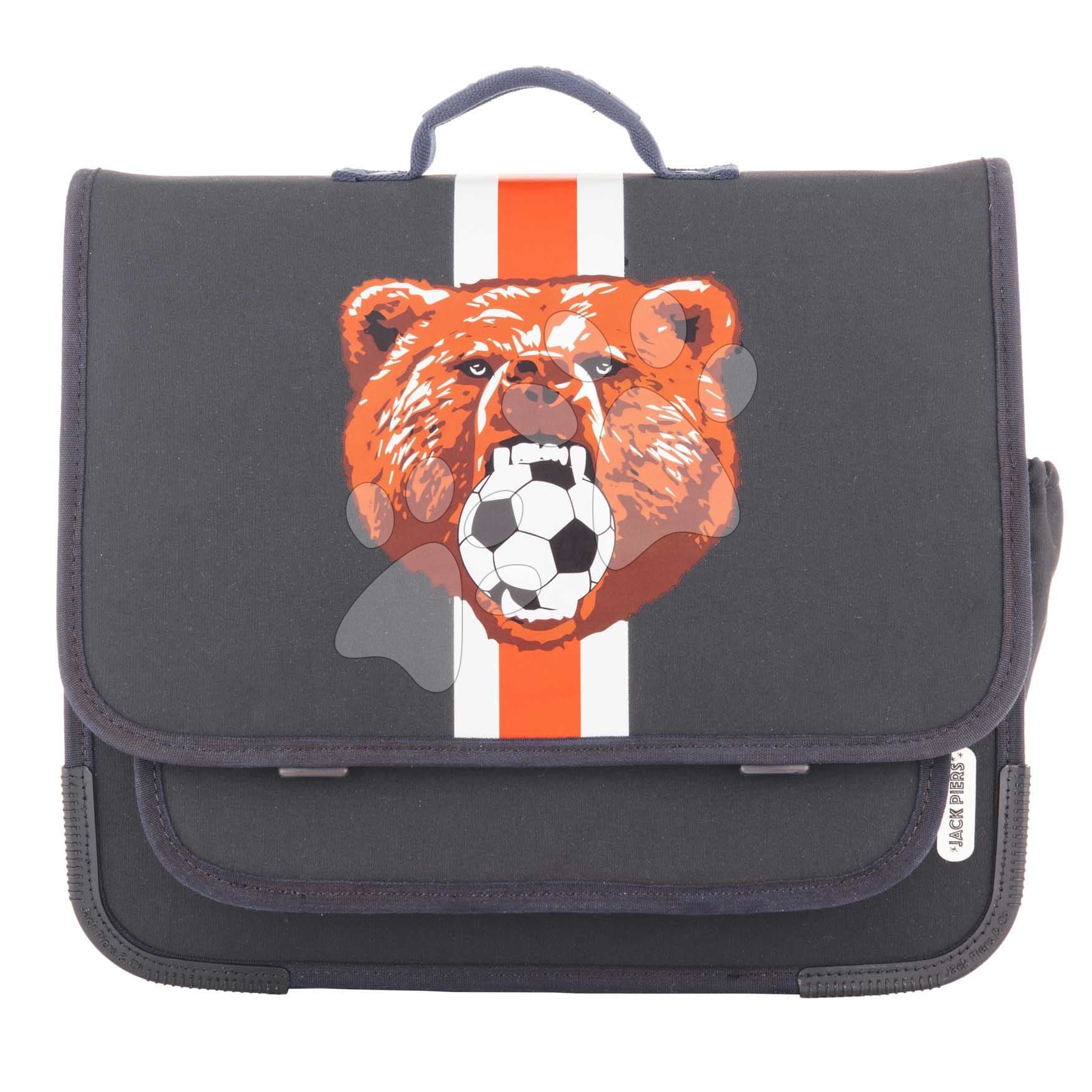Školská aktovka Schoolbag Paris Large Soccer Bear Jack Piers ergonomická luxusné prevedenie od 6 rokov 32*15*38 cm 1