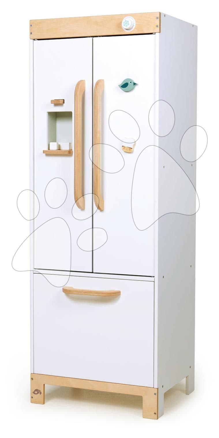 Drevená chladnička dvojkrídlová Refridgerator Tender Leaf Toys s úložným boxom a výroba ľadu 101 cm výška 1