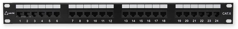PP-152 24P/C6 - čierna - 19" patch panel 1U, 24 portov C6 1