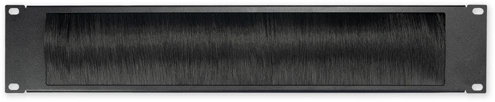 CM.BR01.02U - 19" priechodný panel s kefou a lištou, 2U 1