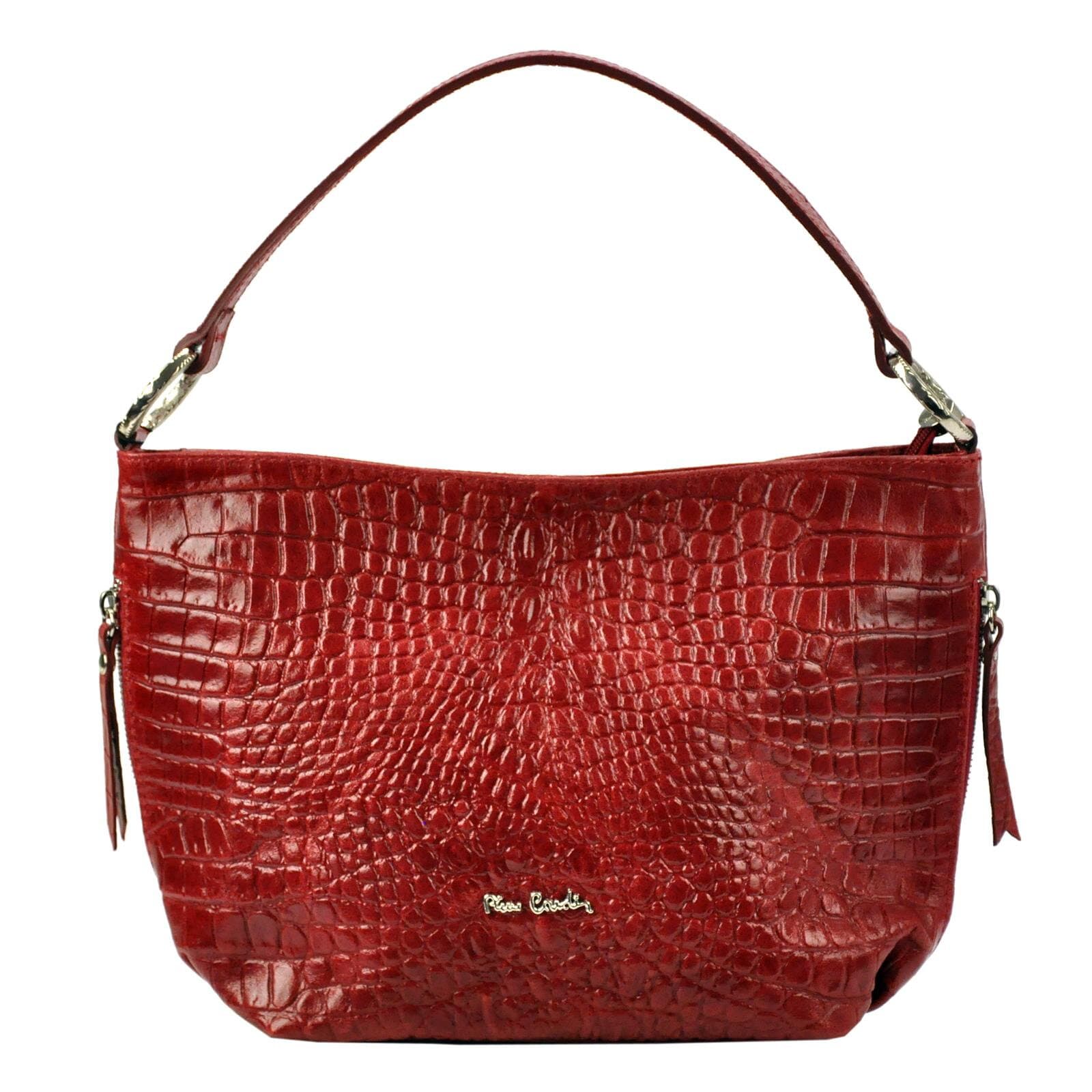 Kožená crossbody kabelka Pierre Cardin FRZ 1788 COCCO RED