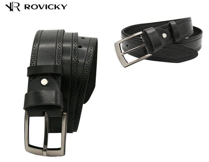 Široký pánsky kožený opasok - Rovicky R-PI-02-95-4998 BLAC skl.