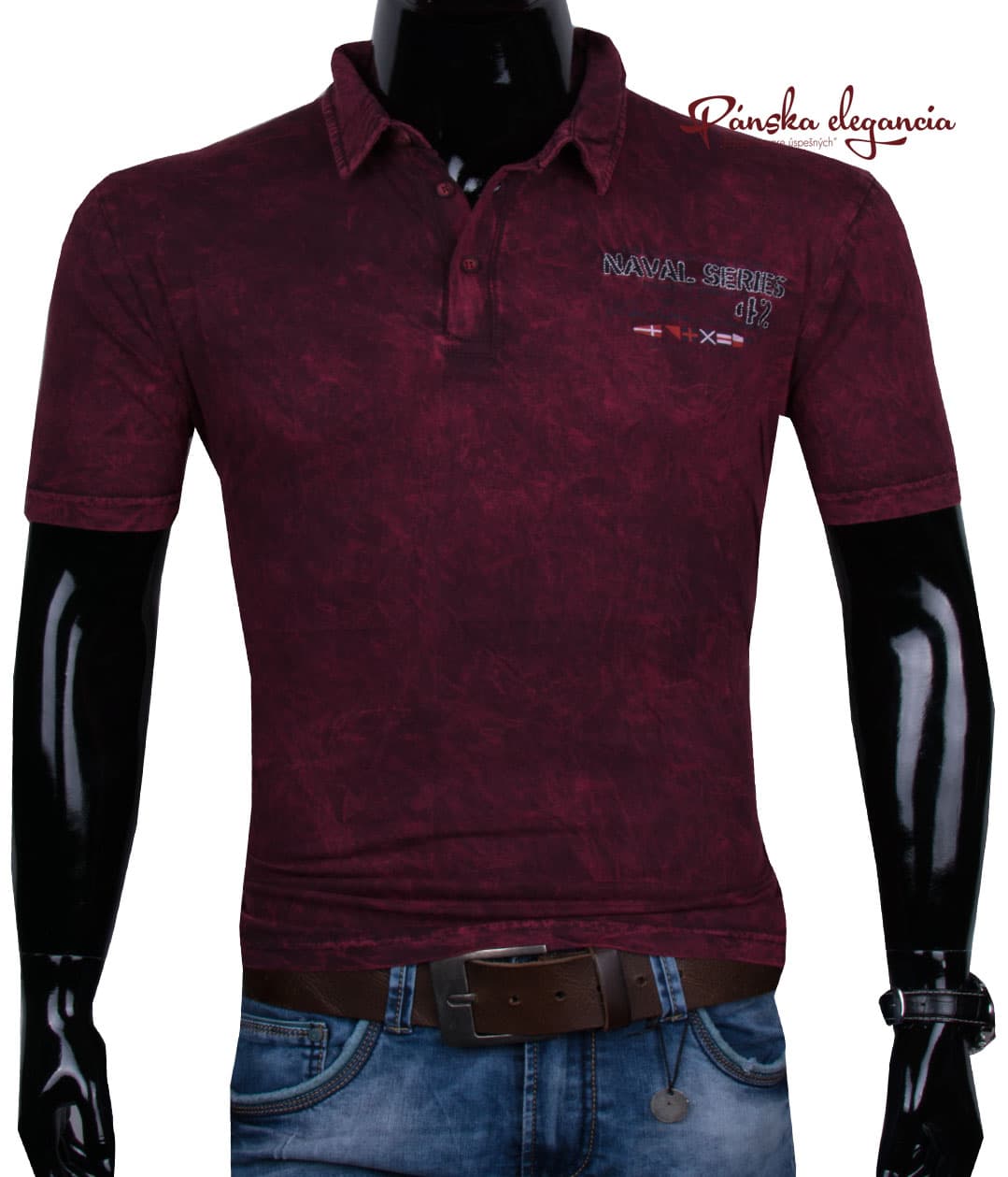 Bordové polo tričko pre pánov.
