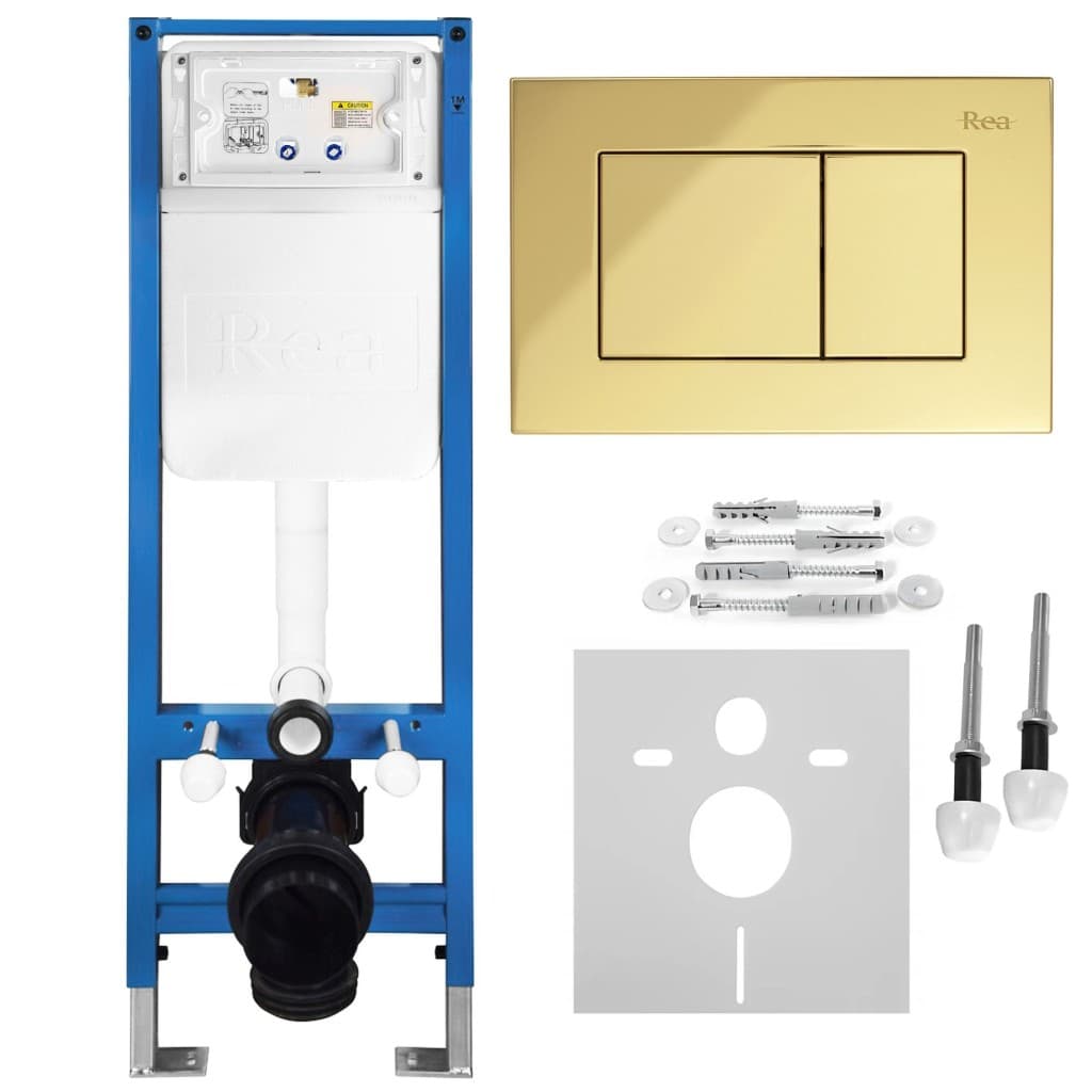 REA - Podomietkový Inštalačný Set Slim 024N pre WC s Tlačidlom J Gold KPL-E1636 1