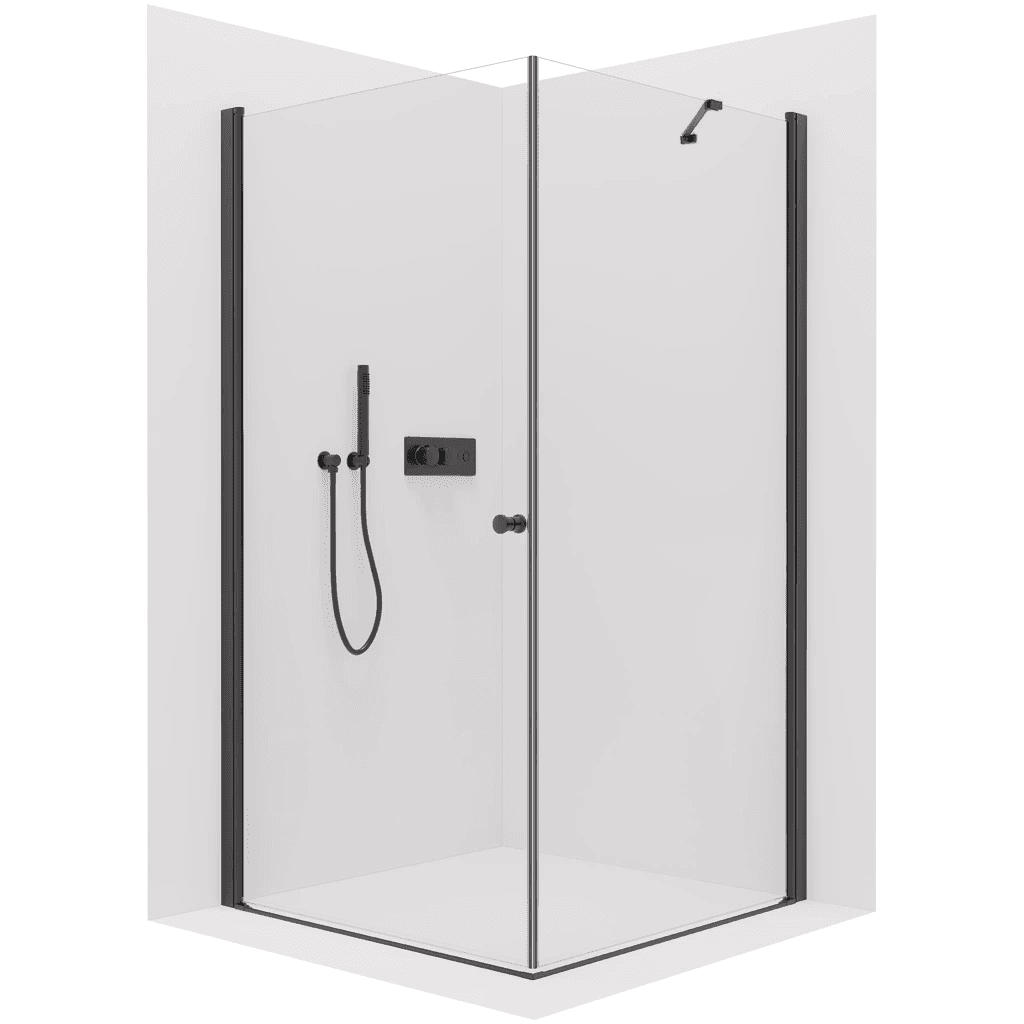 CERANO - Sprchovací kút Antelo L/P - 6 mm - čierna matná, transparentné sklo - 80x60x190 - otočný CER-477263 1