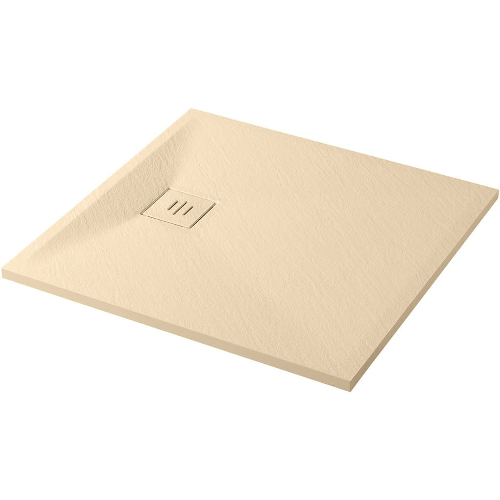 CERANO - Sprchová vanička štvorcová Pablo - SMC/minerálny kompozit - štruktúrovaná ivory - 80x80x3 CER-481366 1