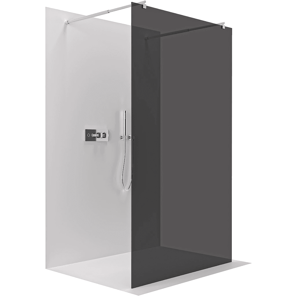 CERANO - Sprchová zástena Walk-in Onyx Duo Ľ/P - 8 mm - okrúhla vzpera - chróm, grafitové sklo- 60x200 CER-8050BD2091 1