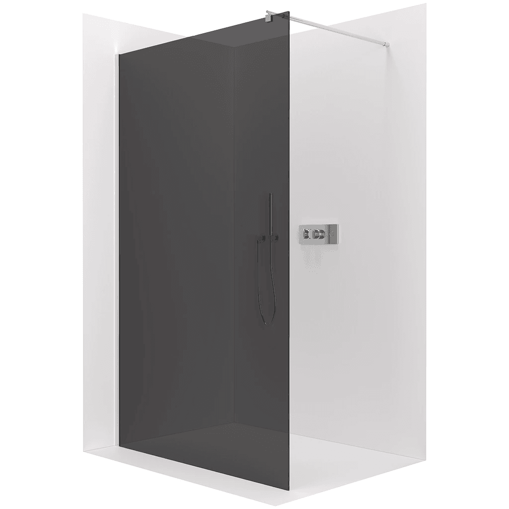 CERANO - Sprchová zástena Walk-in Onyx Round Ľ/P - 8 mm - okrúhla vzpera - chróm, grafitové sklo - 50x200 CER-8050BD215 1