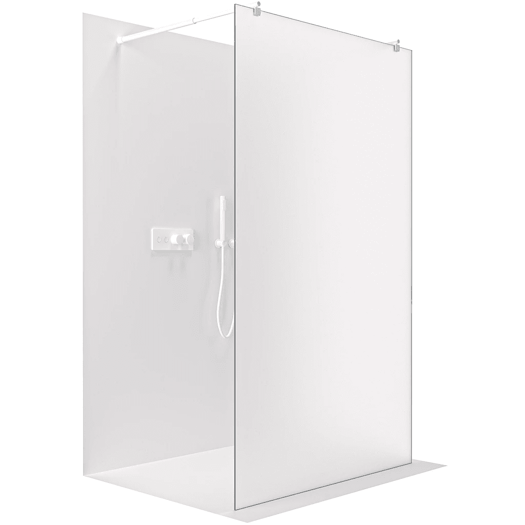 CERANO - Sprchová zástena Walk-in Onyx Duo Ľ/P - 8 mm - guľatá vzpera - biela matná, mliečne sklo - 90x200 CER-8050BD2192 1