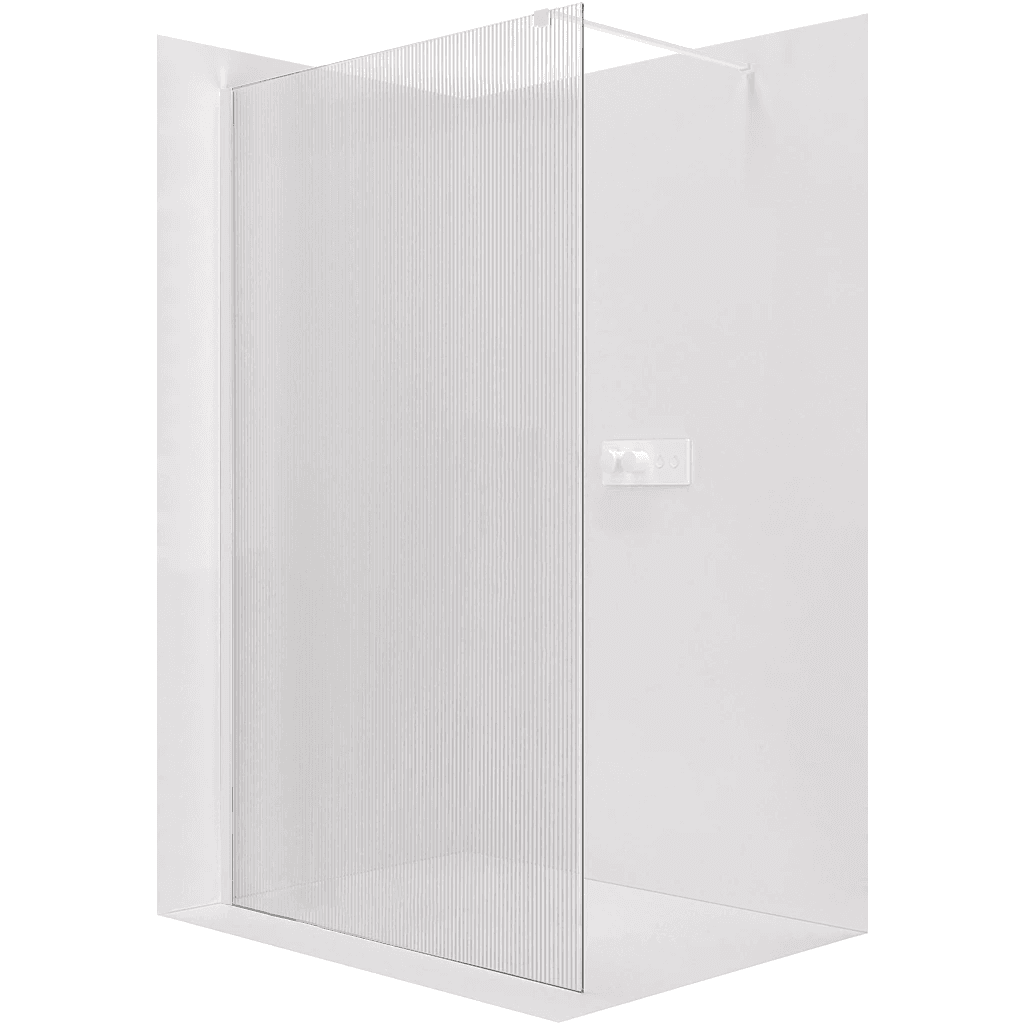 CERANO - Sprchová zástena Walk-in Onyx Cube Ľ/P - 8 mm - hranatá vzpera - biela matná, ryhované sklo - 60x200 CER-8050BD564 1