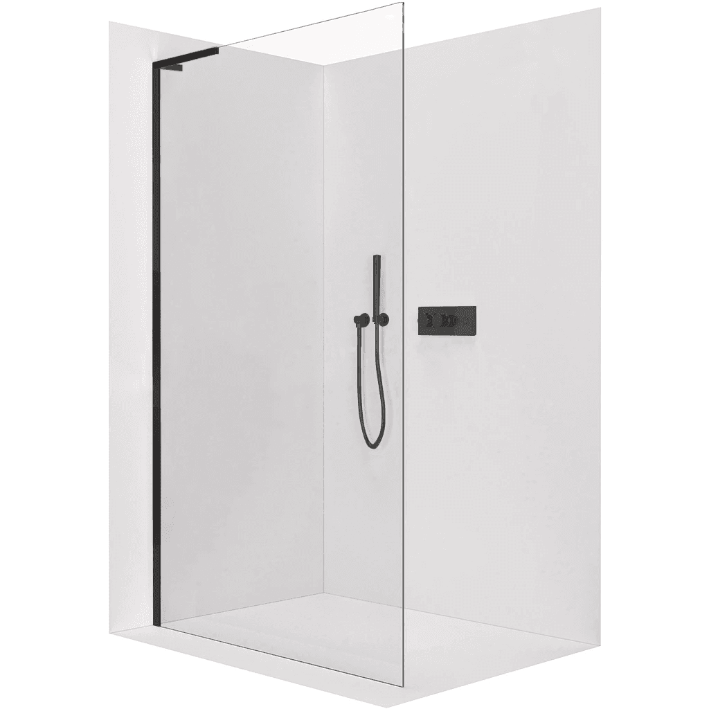CERANO - Sprchová zástena Walk-in Onyx L-ľavá vzpera - 8 mm - čierna matná, transparentné sklo - 90x200 CER-8050BD791 1