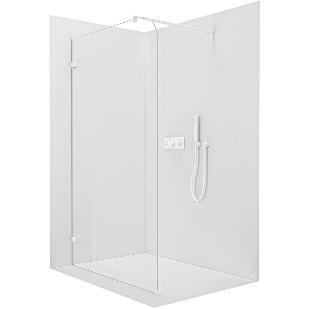 CERANO - Sprchová zástena Walk-in Orbis Round Ľ/P - 8 mm - guľatá vzpera - biela matná, transparentné sklo - 160x200 CER-978772 1