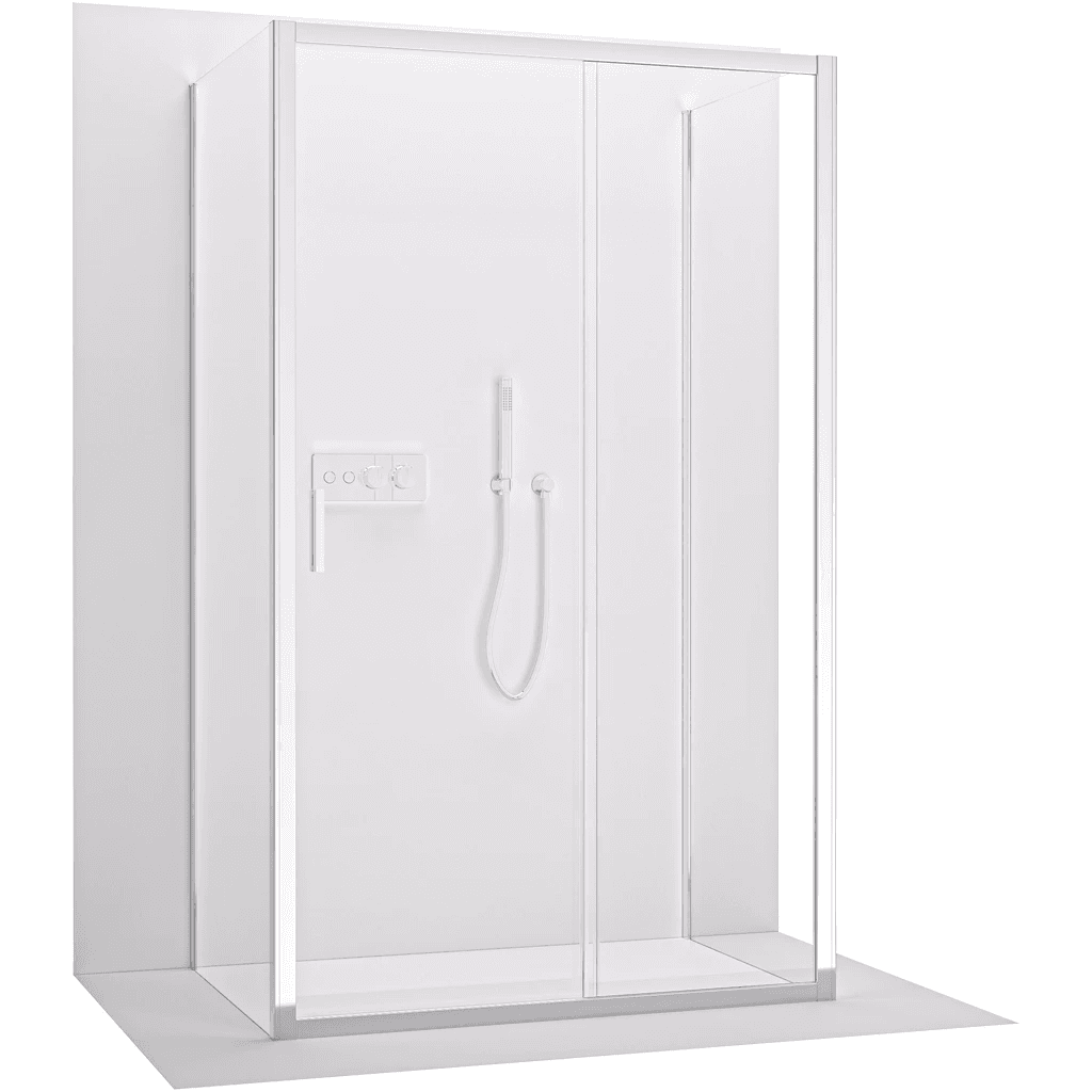 CERANO - Trojstenný sprchovací kút Varone LINE UL/P - 6 mm - chróm, transparentné sklo - 160x100x195 - posuvný CER-DY505-90-212 1