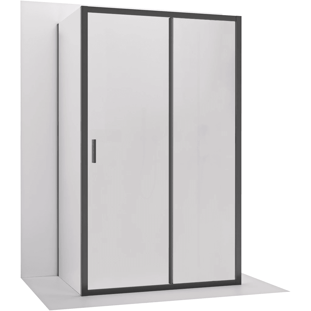 CERANO - Trostenný sprchovací kút Varone LINE UL/P - 6 mm - čierna matná, mliečne sklo - 90x70 - posuvný CER-DY505-9109 1