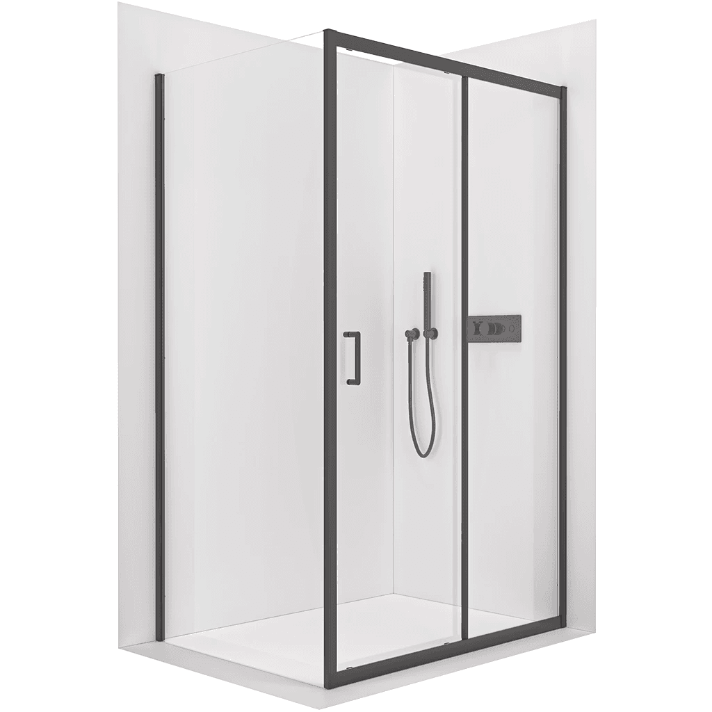 CERANO - Sprchovací kút Orlano L/P - 5 mm - čierna matná, transparentné sklo - 120x70x195 - posuvný CER-DY505B-90164 1