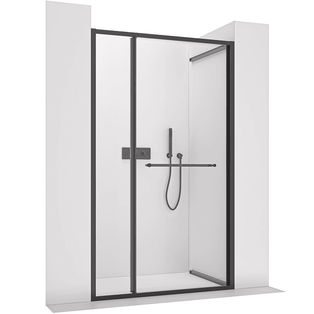 CERANO - Sprchové posuvné dvere Versaro L/P - 6 mm - čierna matná, transparentné sklo - 110x195 - zasúvacie CER-8050BD80331 1