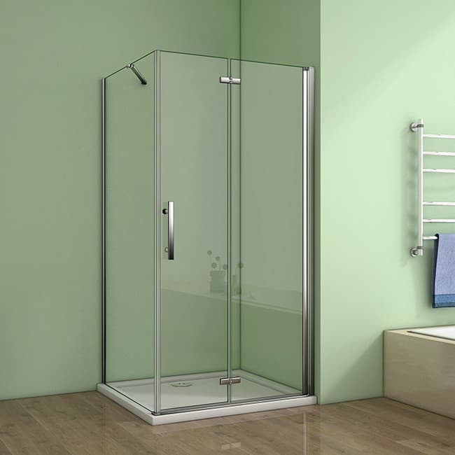 H K - Obdĺžnikový sprchovací kút MELODY 90x80 cm sa zalamovacím dverami vrátane sprchovej vaničky z liateho mramoru SE-MELODYB89080 / SE-ROCKY9080 1
