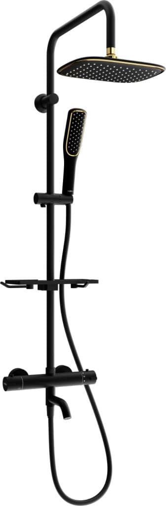 MEXEN/S - KT49 vaňový stĺp s termostatickou batériou, čierna / zlato 779004993-75 1