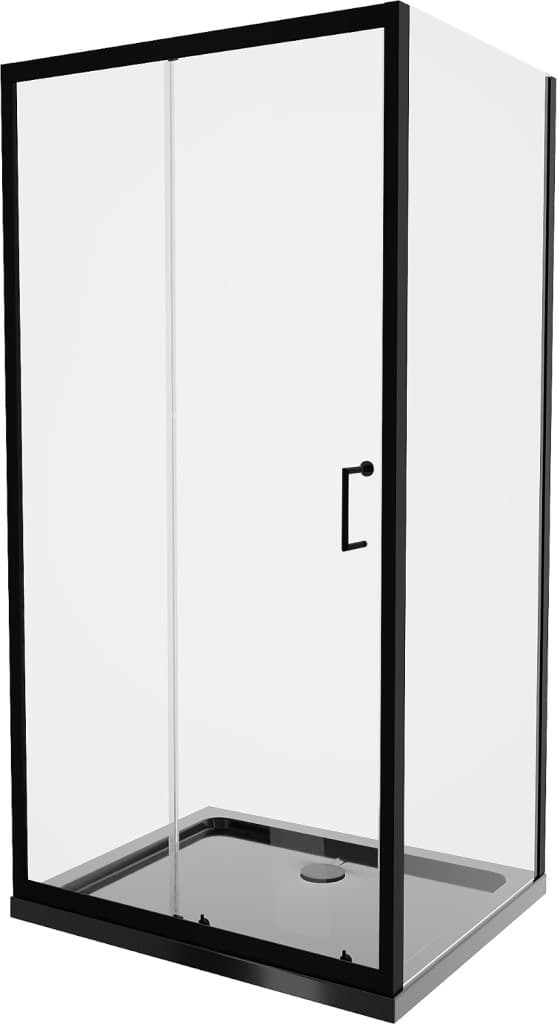 MEXEN/S - Apia Sprchovací kút 90x80, transparent, čierna + vanička so sifónom 840-090-080-70-00-4070B 1