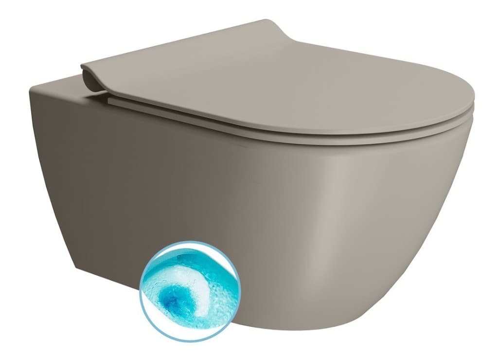 GSI - PURA závesná WC misa, Swirlflush, 36x55cm, tortora dual-mat 881505 1