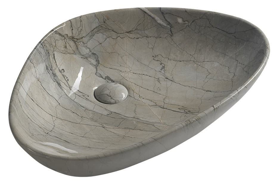 SAPHO - DALMA keramické umývadlo na dosku, 58,5x39cm, grigio 213 1
