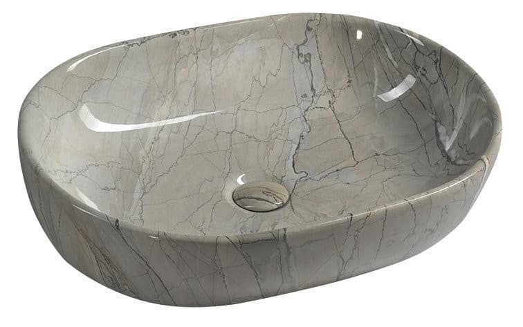SAPHO - DALMA keramické umývadlo na dosku, 59x42cm, grigio 413 1