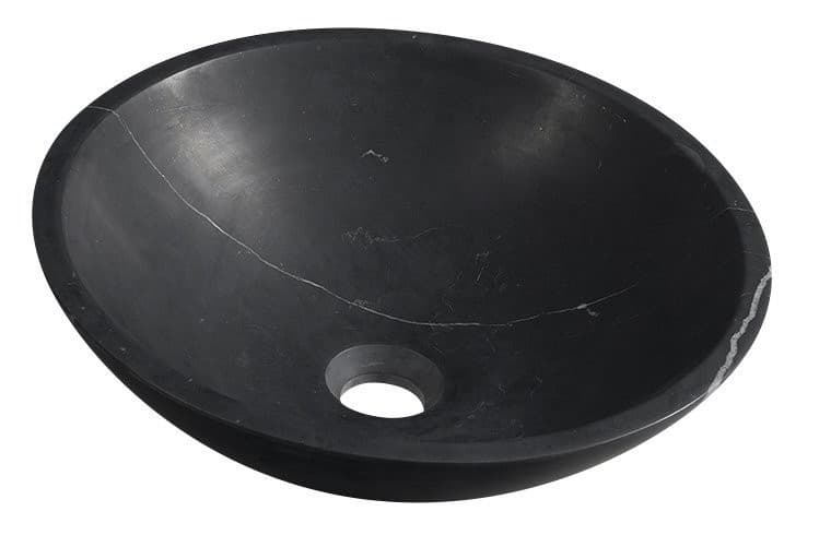 SAPHO - BLOK kamenné umývadlo na dosku priemer 40cm, matný čierny Marquin 2401-35