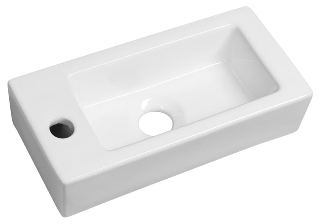 SAPHO - ZOE keramické umývátko 37x18cm, otvor pro baterii vlevo, bílá AR496