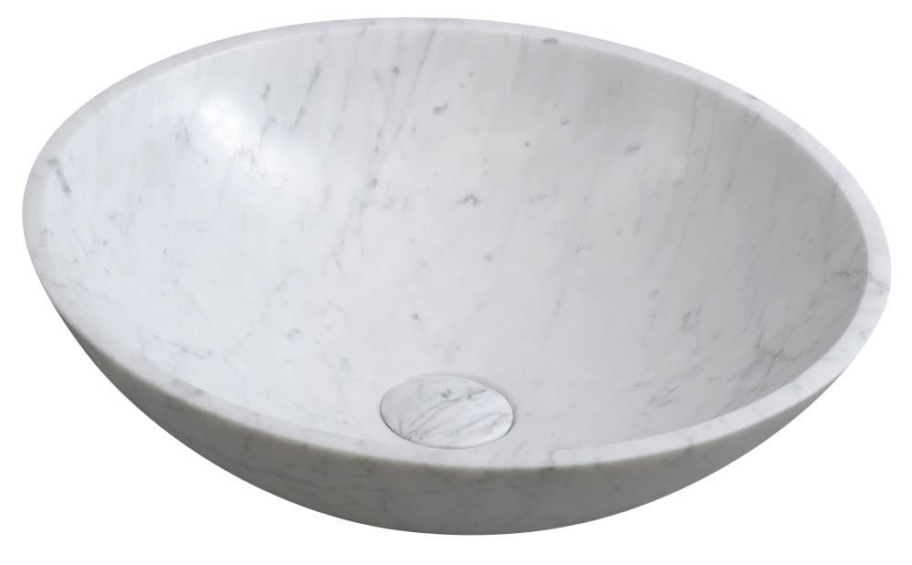 SAPHO - BLOK kamenné umývadlo na dosku priemer 42cm, biela carrara mat 2401-42 1