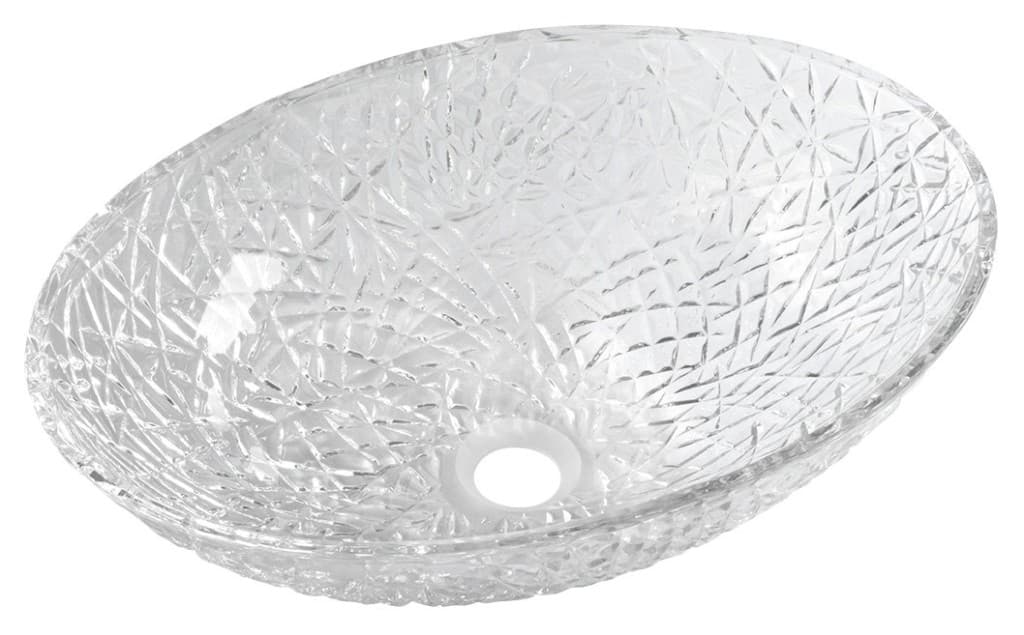 SAPHO - PURUS gravírované sklenené umývadlo na dosku, 50x36cm, číre sklo TY305CL