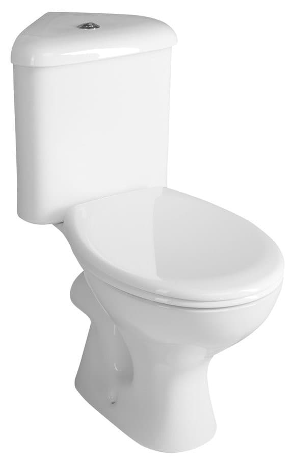 AQUALINE - CLIFTON Rohový WC kombi zadný odpad, biela FS1PK 1