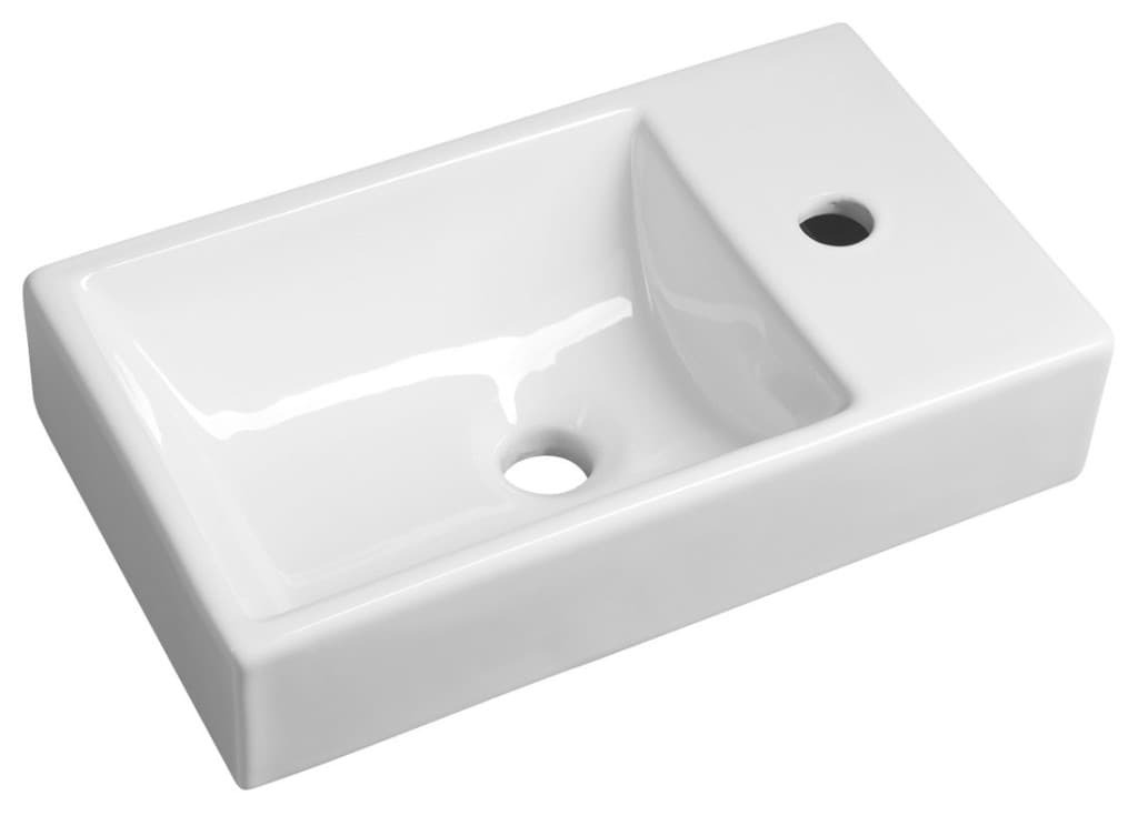 SAPHO - MINOS keramické umývátko, 45x26cm, baterie vpravo, bílá 4057 1