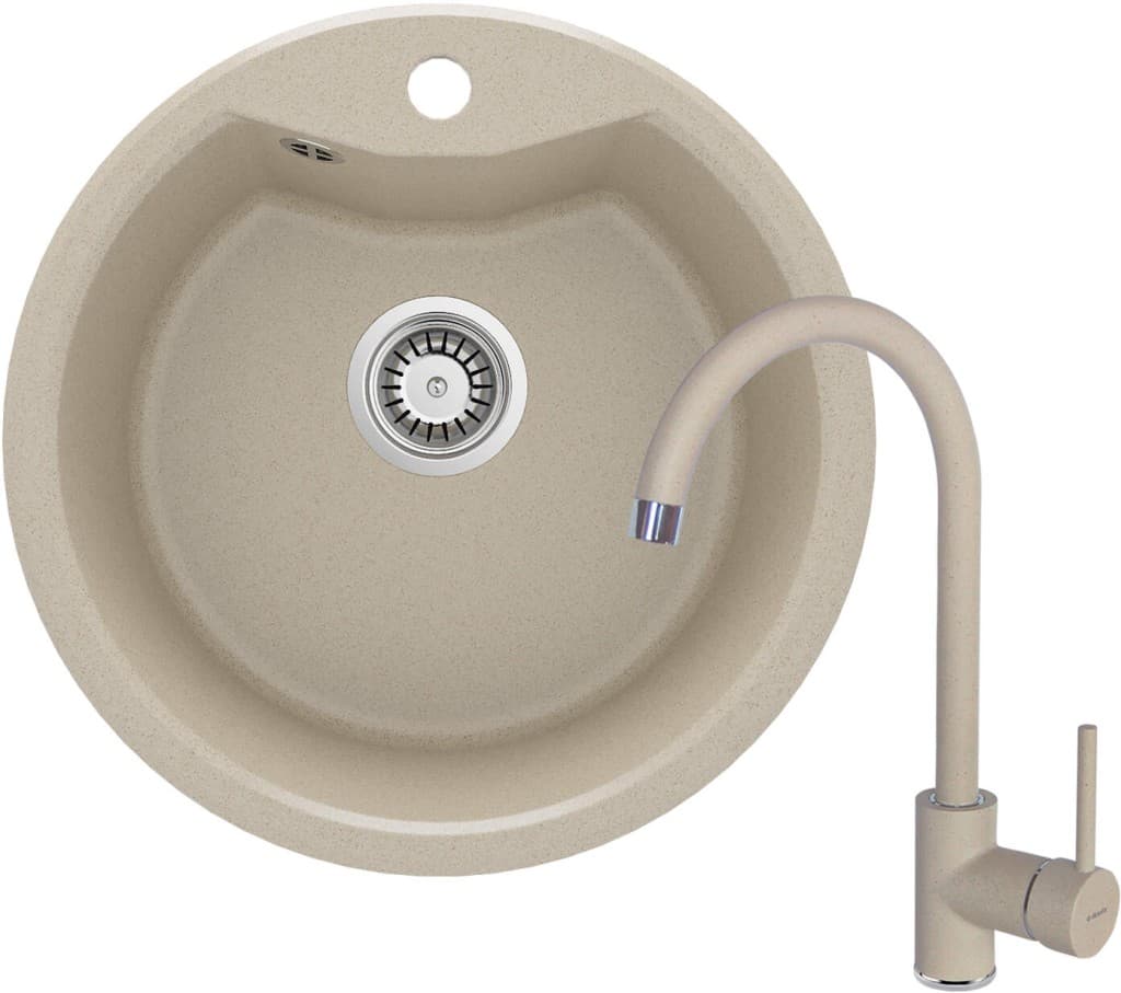 DEANTE DEANTE - Solis sandy - Granitový drez vrátane batérie, 1 - bowl ZRSB7803 1
