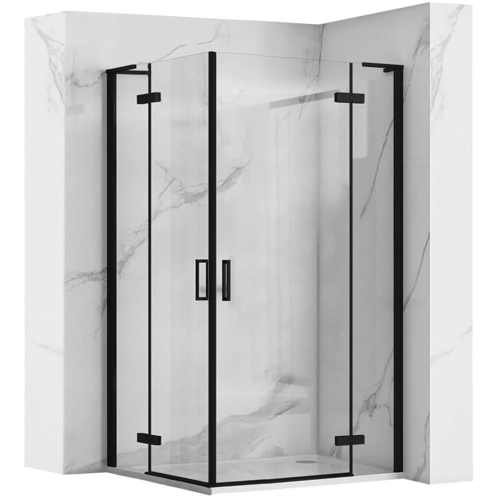 REA/S - Sprchová kabína Hugo Double Black 80x100 KPL-45233 1