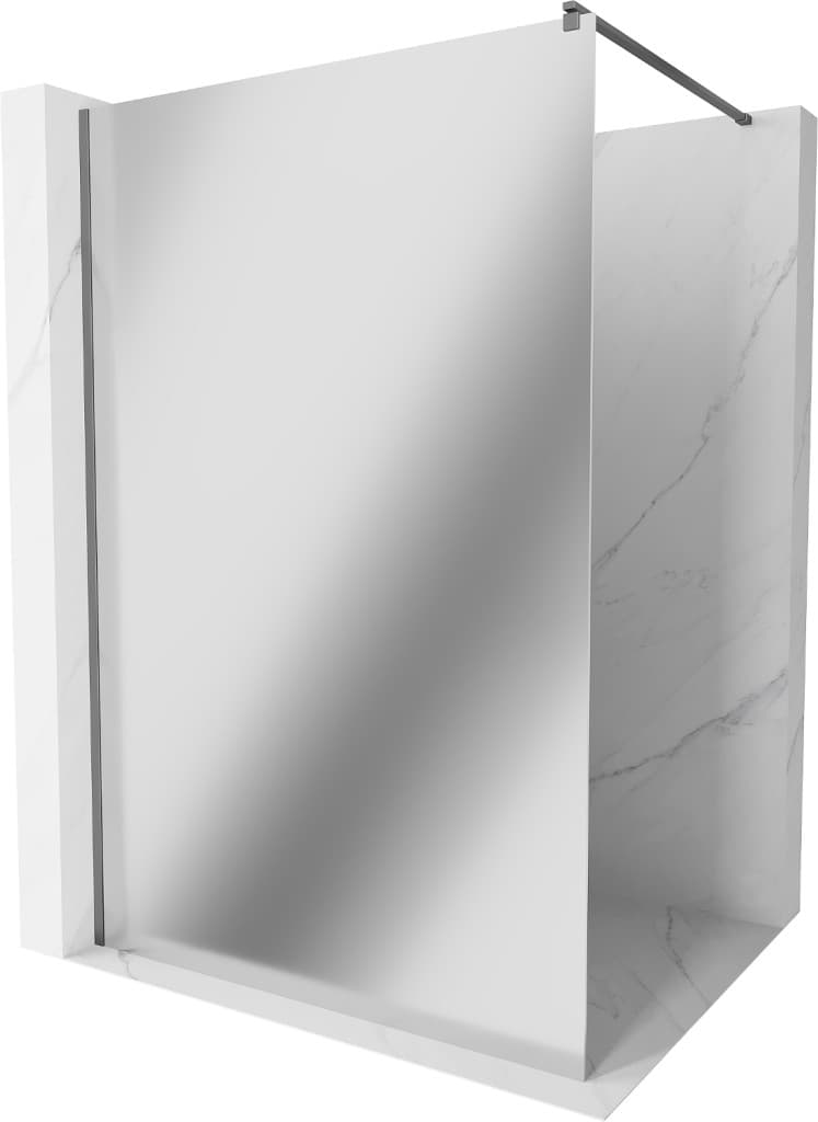 MEXEN/S - Kyoto Sprchová zástena WALK-IN 100 x 200, zrkadlové 8 mm, grafit metal 800-100-101-95-50
