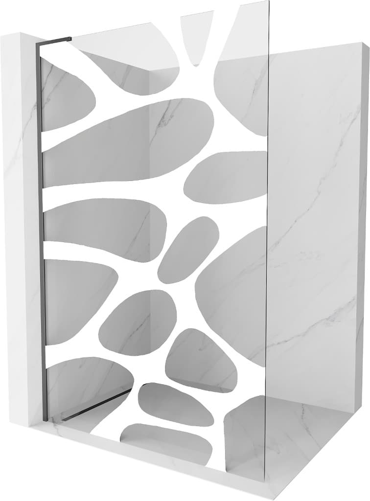 MEXEN/S - KiotoL Sprchová zástena WALK-IN 100 x 200, biela vzor, grafit metal 800-100-103-95-97 1