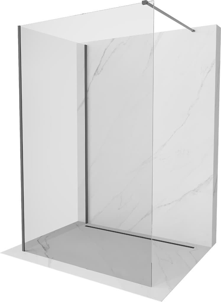 MEXEN/S - Kyoto Sprchová zástena WALK-IN 100 x 100, transparent, grafit metal 800-100-212-95-00-100