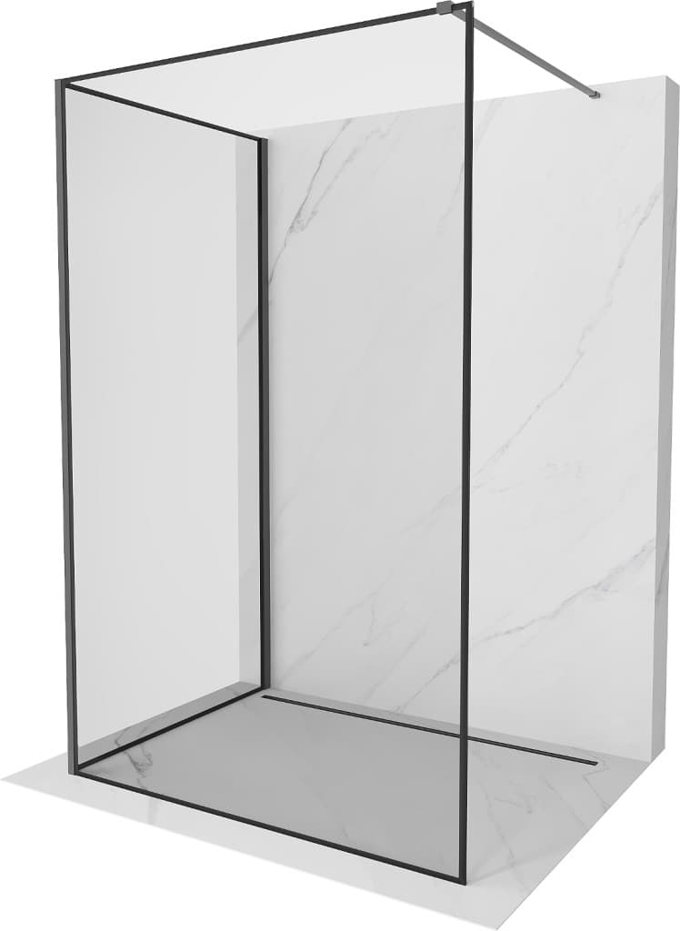 MEXEN/S - Kyoto Sprchová zástena WALK-IN 100 x 100, čierny vzor, grafit metal 800-100-212-95-70-100 1
