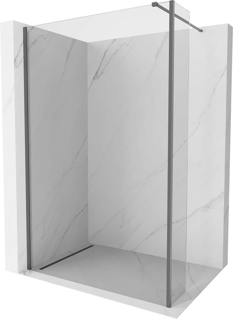 MEXEN/S - Kyoto Sprchová zástena WALK-IN 100 x 40, transparent, grafit metal 800-100-212-95-00-040