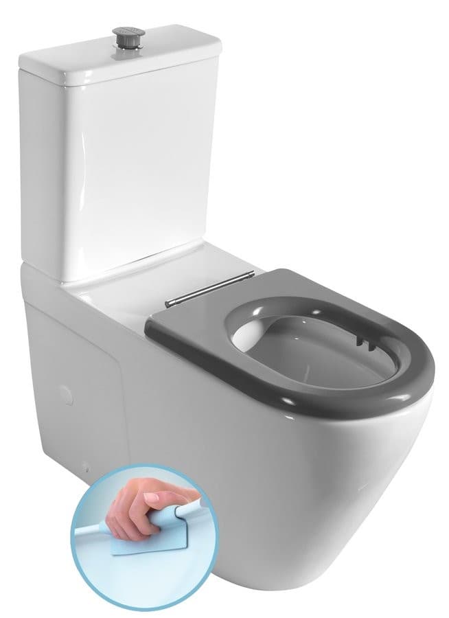 SAPHO - MEDIC WC kombi, zvýšený sedák, Rimless, spodní/zadní odpad, bílá MC102 1