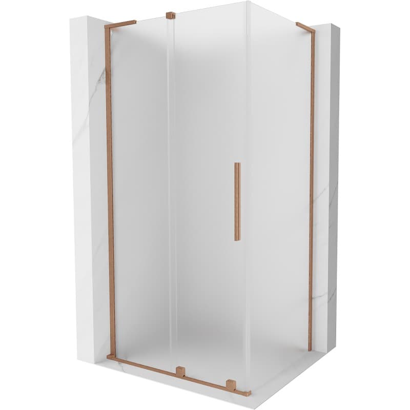MEXEN/S - Velar L sprchovací kút, posuvné dvere 110 x 120, dekor, meď kartáčovaná 871-110-120-33-65 1