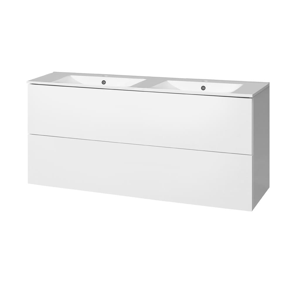 Mereo Aira, kúpeľňová skrinka s keramickým umývadlom 121 cm, biela CN713