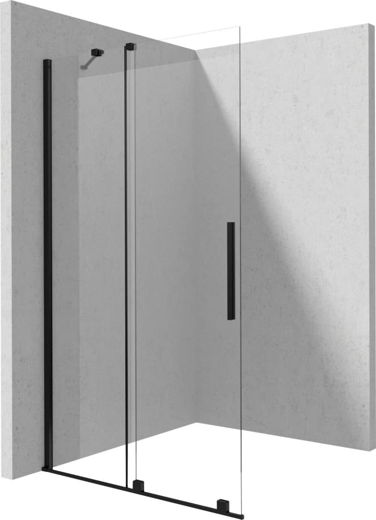 DEANTE - Sprchová stena Prizma čierna, walk-in, 140 cm - posuvná KTJ_N34R