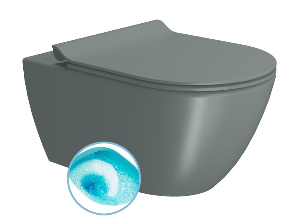 GSI - PURA závesná WC misa, Swirlflush, 36x55cm, agave dual-mat 881504 1