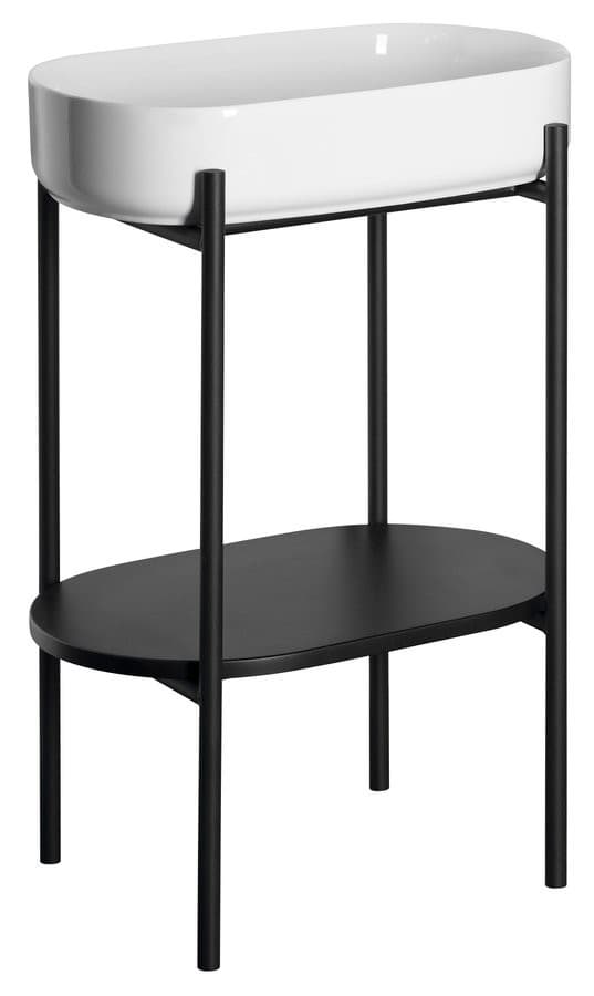 Sapho, PUNO podstavec s umývadlom 550x860x360mm, čierna, SKA570-2-01