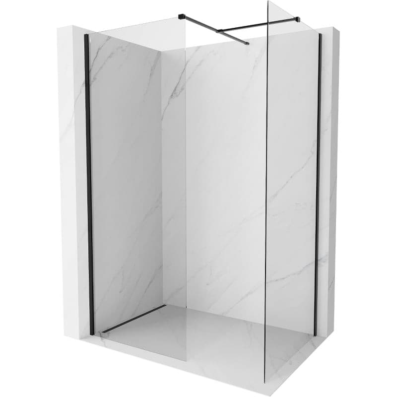 MEXEN/S - Kyoto-X Sprchová zástena WALK-IN 110 x 110, transparent 10 mm, čierna 800-110-202-70-00-110-X