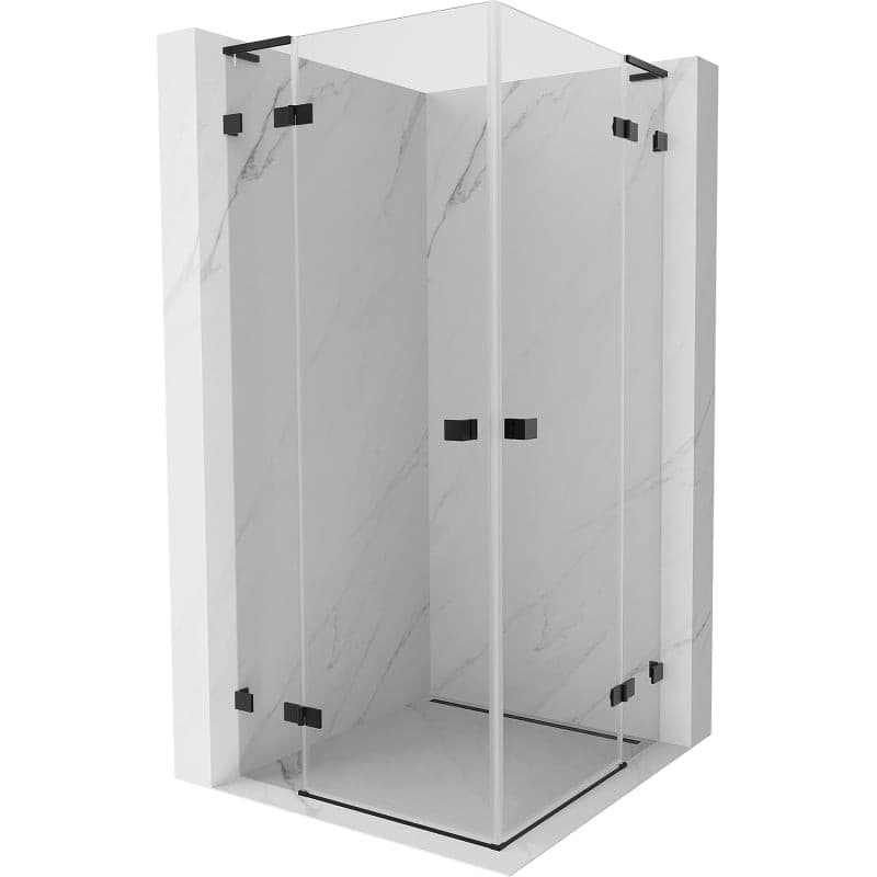 MEXEN/S - Lunar L Duo sprchovací kút dvere krídlové 70 x 70, transparent, čierna 834L-070L-070P-70-00 1