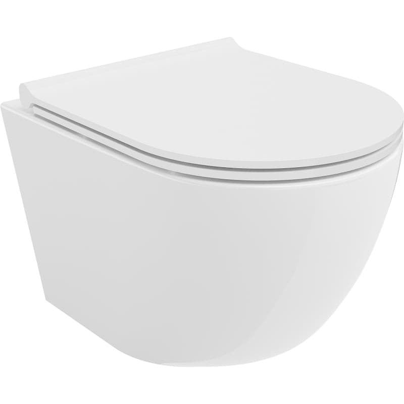MEXEN/S - Lena Závesná WC misa Rimless Tornado vrátane sedátka s slow slim, duroplast, biela lesk 30220500T