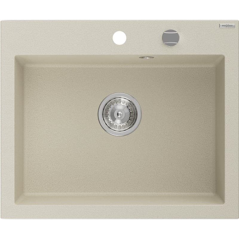 MEXEN MEXEN - Elix granitový drez 1-miska 600 x 500 mm, béžový, sifón chróm 6525601005-69 1